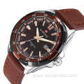 Naviforce 9056 Business casual men's wristwatch leather strap quartz japan movement luxury watch relogio masculino
